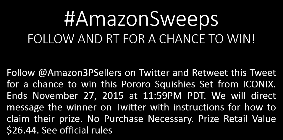 Sell_on_Amazon's tweet photo. Follow + RT to enter to win a Pororo Squishies Set
https://t.co/0kpy14Pqf5
https://t.co/r7PdCjjaEq
#AmazonSweeps https://t.co/vgyJxfRgOI