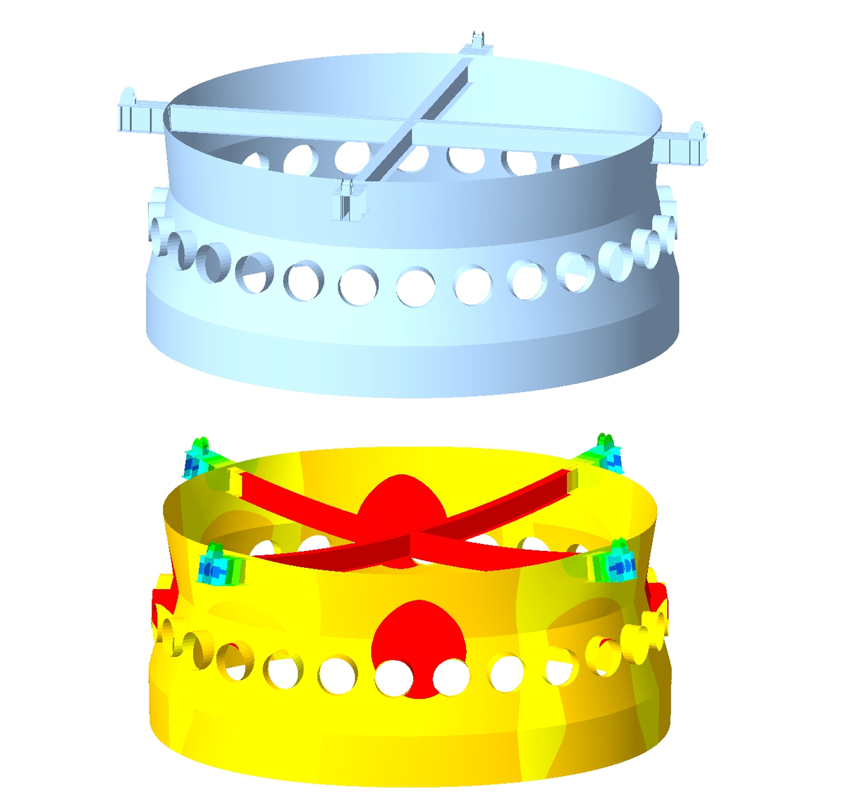 OACingegneria's tweet photo. Blast furnace module lifting #analysis. #3D model and stress checks #simulationfriday @simfriday https://t.co/akA9JUZJf8