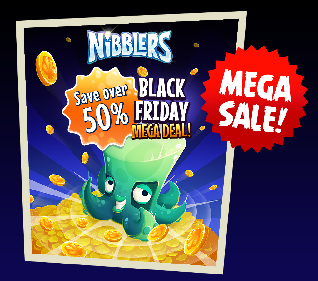 #Nibblers is joining the #BlackFriday party! Save over 50% on Credits and Octo Strike Boosters today and tomorrow!