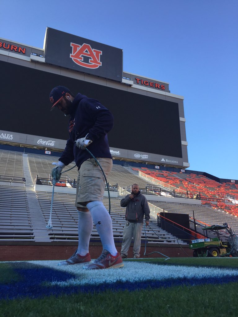 JayJacobs89's tweet photo. We're almost ready. Are you? Best grounds crew in America. @willardzach @AU_Grounds_Crew https://t.co/0U48ujiw74