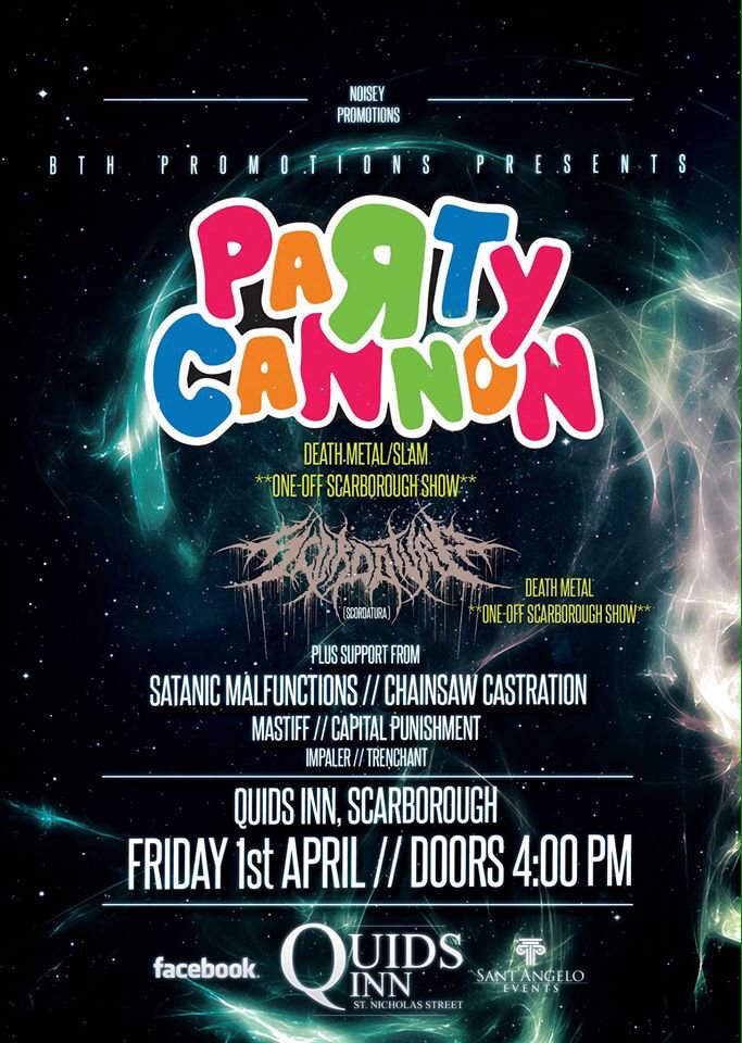 dirtybosh's tweet photo. First date of us playing the Chainsaw Castration tour and it's with Party Cannon. Gassed https://t.co/mxoGnshquM