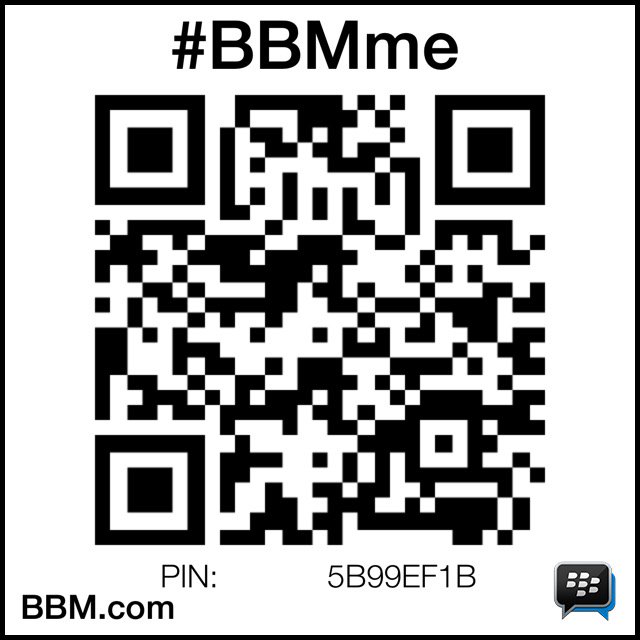 #BBMme PIN:5B99EF1B
pin.bbm.com/5B99EF1B