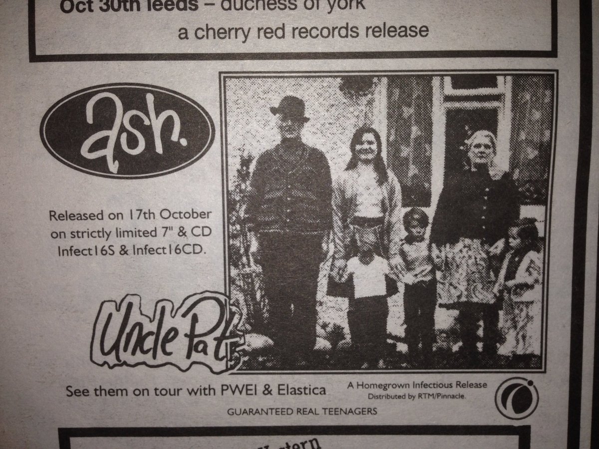 britpopreunion's tweet photo. #Ash #UnclePat Advert from #NME October 1994 22101994 #Britpop #ashofficial https://t.co/sl0hYwaJCh