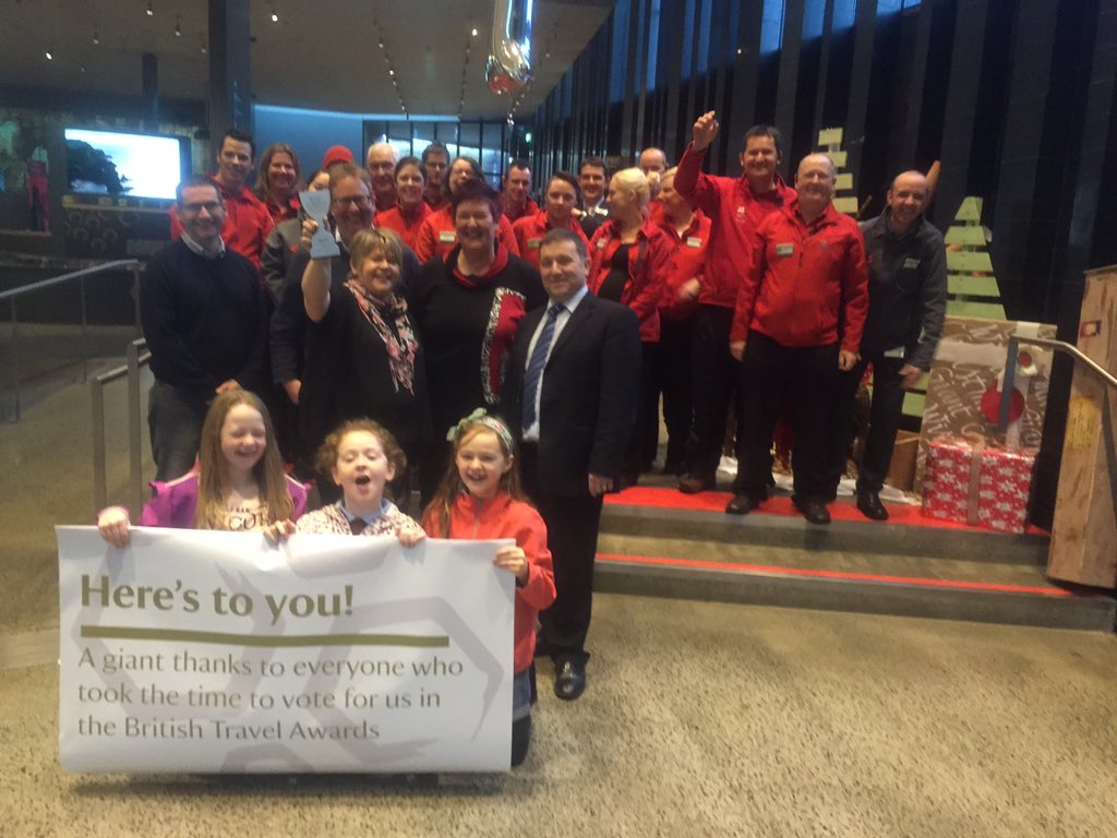 GCausewayNT's tweet photo. Celebrating our win with local representatives and causeway team #BTA15 @Robin_Swann_MLA @BritTravAwrds https://t.co/ks5e4JVHzX