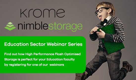 KromeTech's tweet photo. Register for a @KromeTech @NimbleStorage Webinar Series for the Education Sector https://t.co/zPgCWL210m #EduTech https://t.co/nsDDM3sCFU