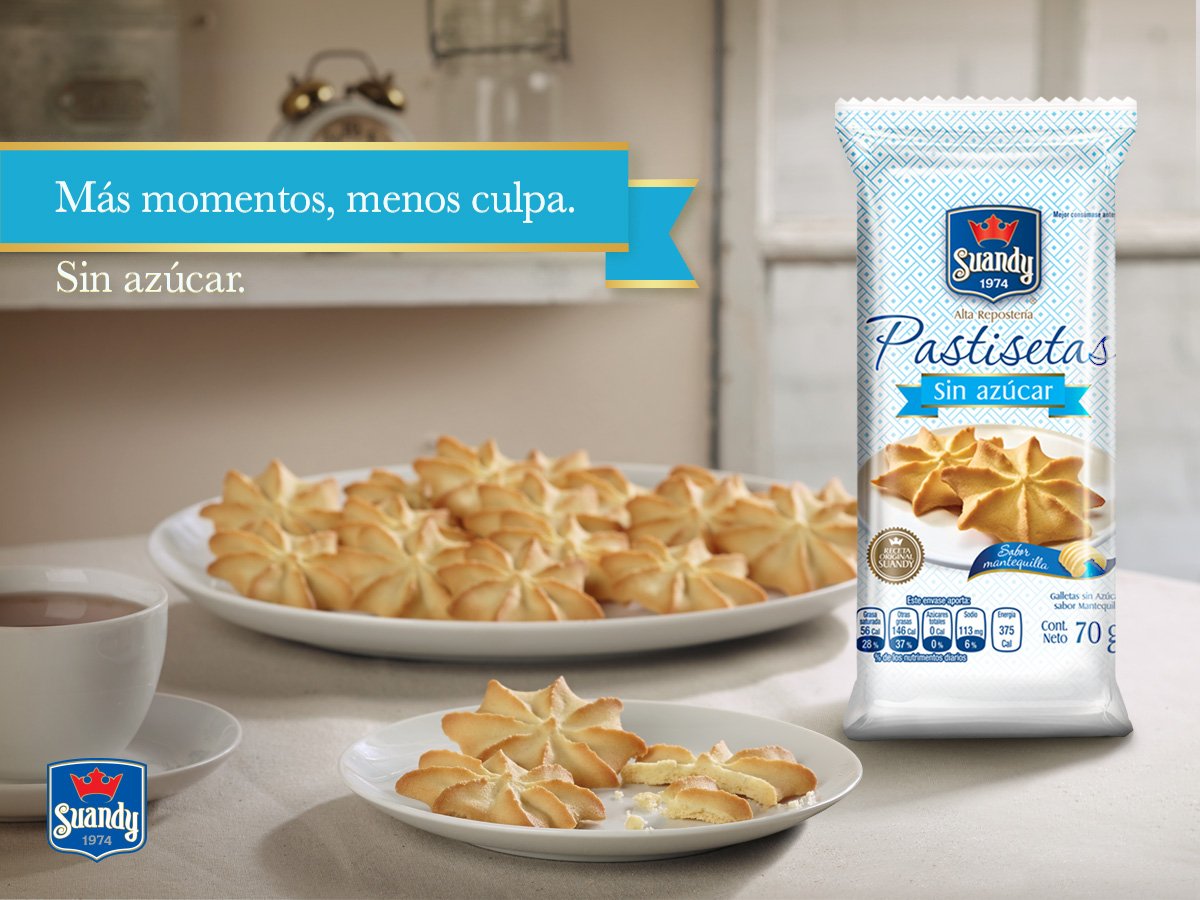 Acompaña esos momentos especiales con Pastisetas sin azúcar y déjate consentir por Suandy.