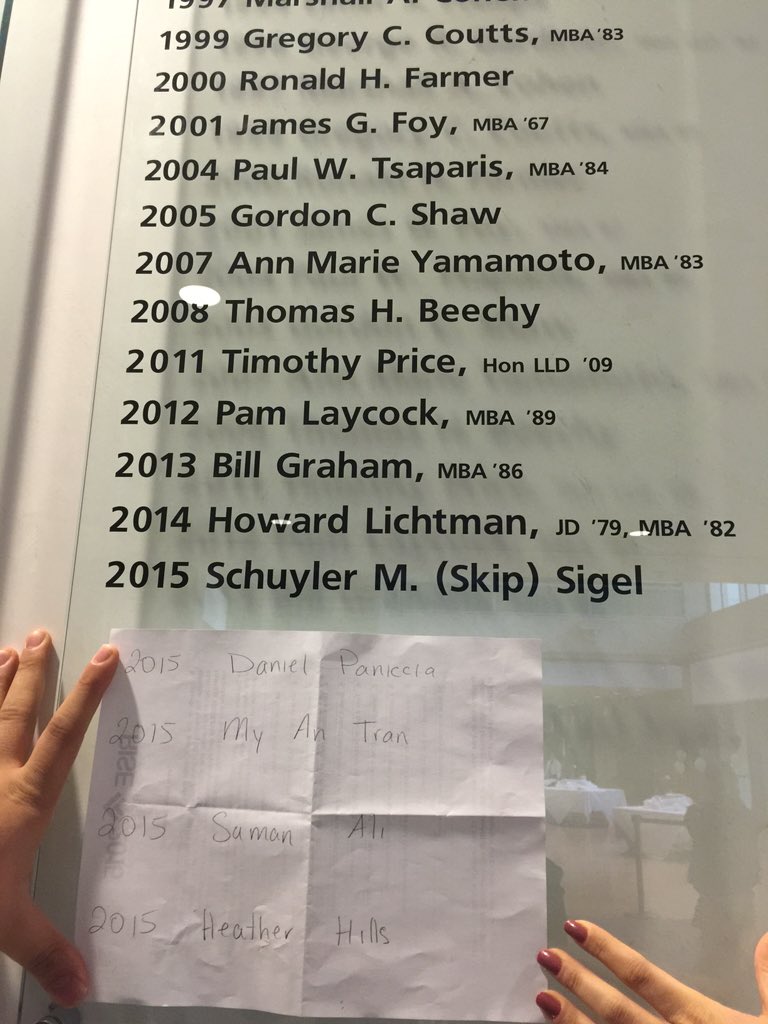 HeatherHills2's tweet photo. Soon to be on the Schulich Alumni Recognition Awards board #RISE2015 #M3 https://t.co/vzJi17kRAS