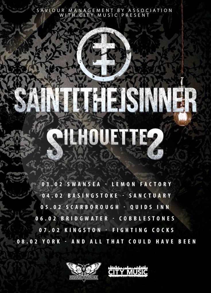 SilhouettesRock's tweet photo. We're on a run with #Saint[The]Sinner next year in February!
We kick it off in #Swansea at the #LemonFactory https://t.co/CfHUJE2ZN8