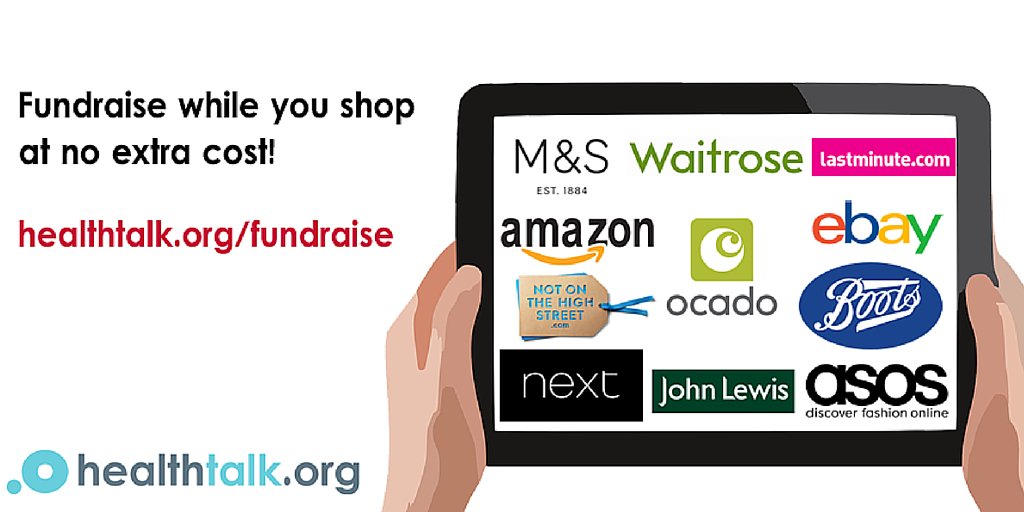 healthtalkorg's tweet photo. Support us on @GiveAsYouLive to raise money for us, for free, while you shop online https://t.co/z5wDDLJQFj https://t.co/seq8txVk6X