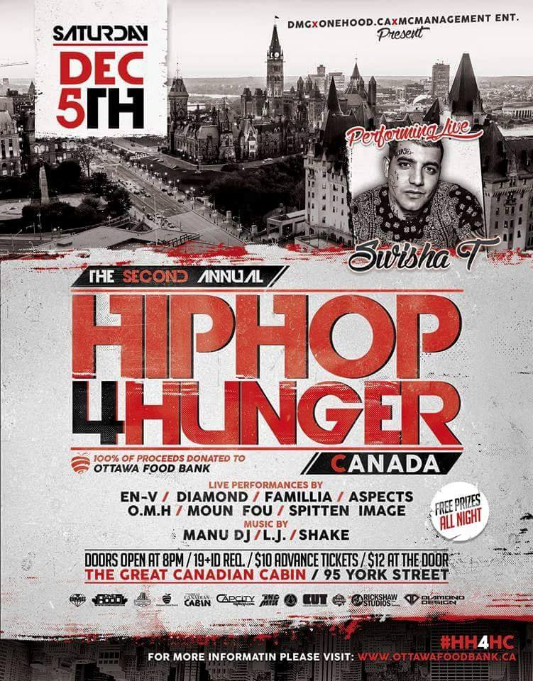 OMH_Music's tweet photo. SATURDAY DECEMBER 5TH

The 2015 HIP-HOP 4 HUNGER CANADA EVENT!

100% of Proceeds Going to the Ottawa Food Bank !!! https://t.co/aRFkqIMVwn
