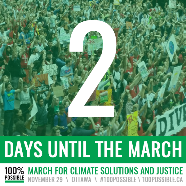 TarSandsSolns's tweet photo. 2 days til the #100possible Climate March in Ottawa! The march schedule is up: https://t.co/gvCEf6tEij https://t.co/ZjbfQltqHX