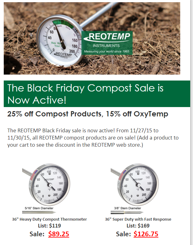 reotempcompost's tweet photo. The REOTEMP Compost Black Friday Sale is now active! https://t.co/JbakL1ftz1 https://t.co/rVqZH8t0Ov