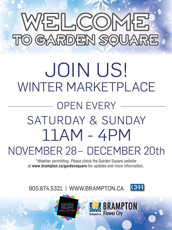 The Winter Marketplace kicks off this weekend in Garden Square! Holiday movies take place at 1:00 PM ! #gardensquare