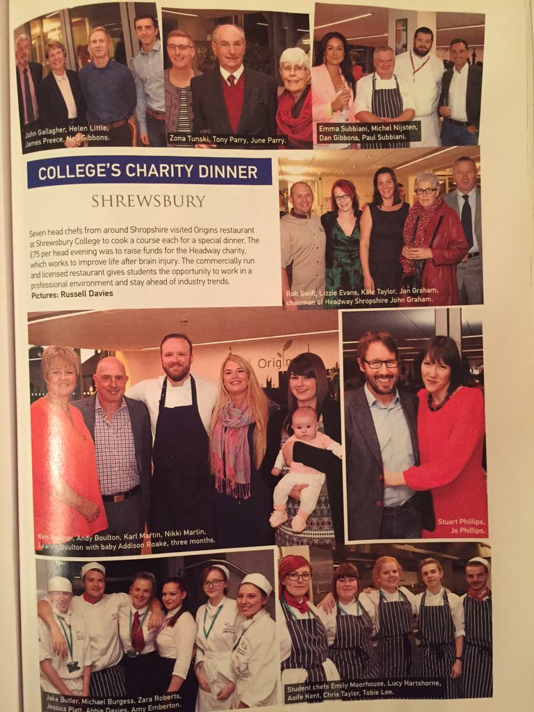 ShrewsCollChefs's tweet photo. Great article in @ShropshireMag for @Headwayshrop dinner @katectaylor @DobsonTis https://t.co/1CH1hdwf9W