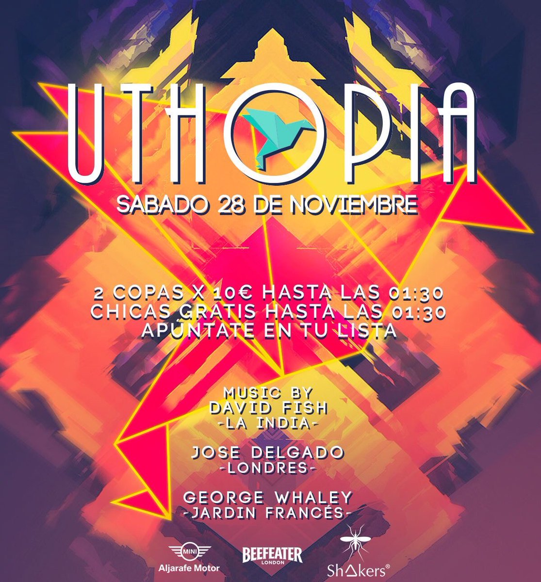 Viernes y sábado en Uthopia Sevilla !!

3 plantas 3 estilos de musica

Lista de invitados y reservados 619814219