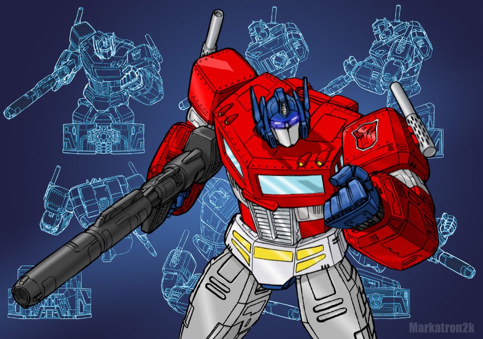 markatron2k's tweet image. Optimus Prime looking determined; just a little coloring fun with some old art I drew