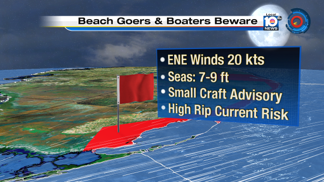 CHOPPY WATERS - Strong onshore flow continues so High Rip Current Risk and Small Craft Advisory remains in effect. https://t.co/YbvN2zVQIn
