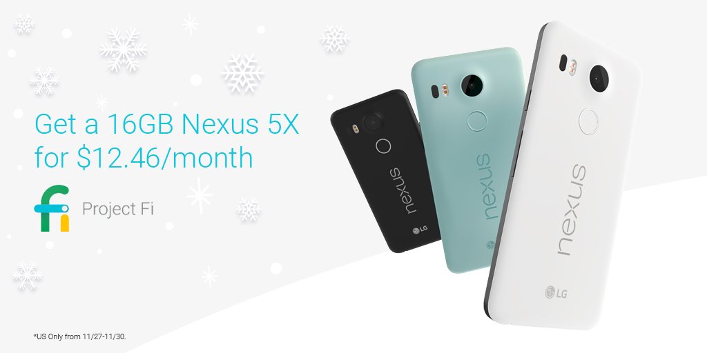 googlefi's tweet photo. Black Fi-day is here! Celebrate w/ $80 off the #Nexus5X and a @projectfi Instant Invite: https://t.co/wbrPkQUix3 https://t.co/rgYKQMWMcL