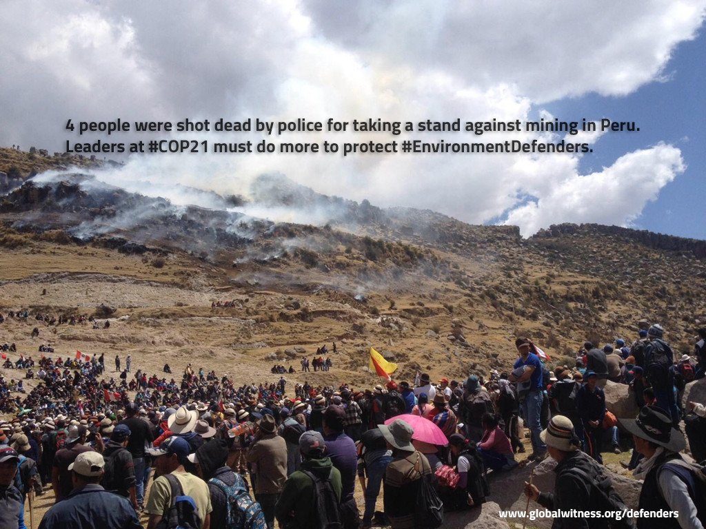 • #Peru one of the deadliest countries for #EnvironmentDefendersRT <a href="/CancilleriaPeru/">Cancillería Perú🇵🇪</a> and demand better protection.
