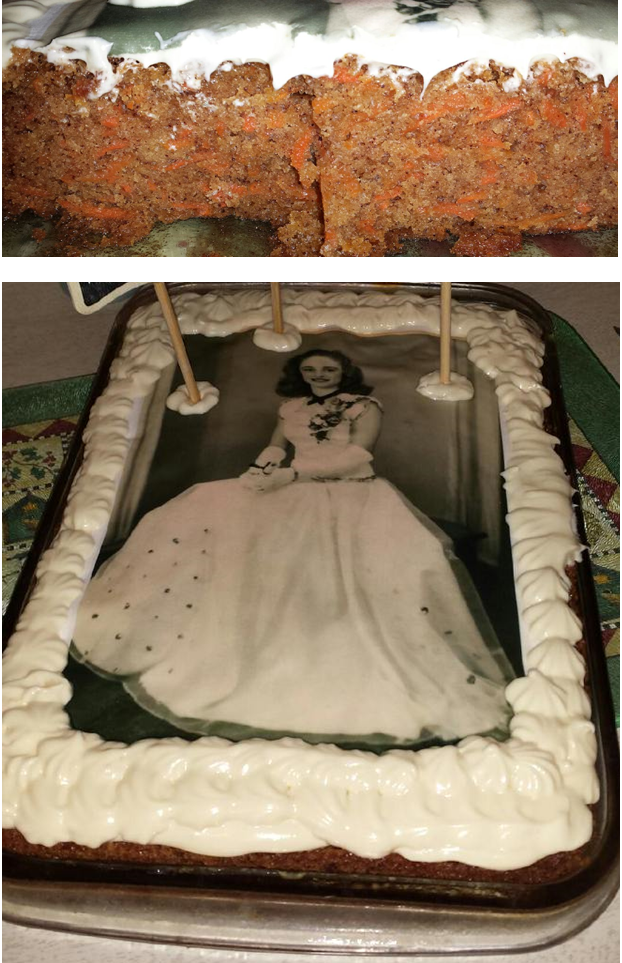 EHeimbecker's tweet photo. Granny's 88th! Cake to celebrate, plus it’s carrot so must be healthy... right? #VitaminA #URWhatUTweat @UWsarahTA https://t.co/0jUknCGPRf