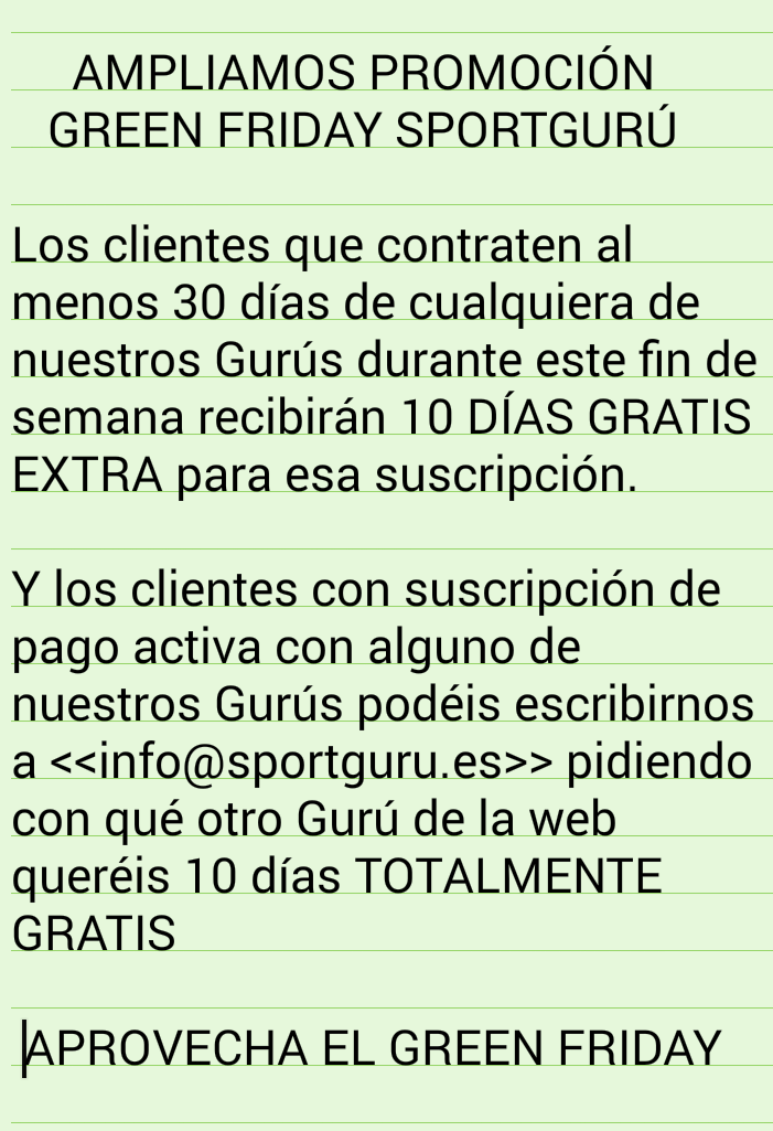 Sportguru_es's tweet photo. Atención a la GRAN PROMOCIÓN de nuestro GREEN🍀FRIDAY particular. ¡¡Aprovechad durante este fin de semana!! https://t.co/SwTqQMVE7Y