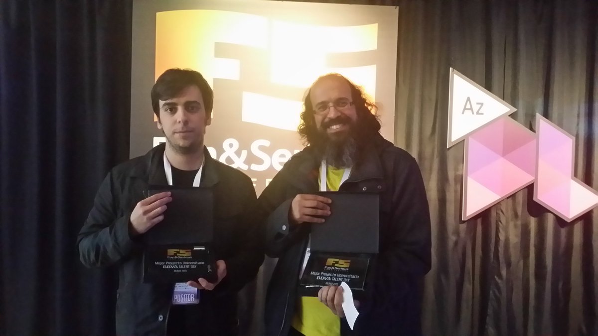 carlosgtardon's tweet photo. Mis aluminit@s @U_tad de Máster han ganado el @bbva Talent Day #Azplay2015 #indiedev #awards #losnenes https://t.co/wakmgnTlIf