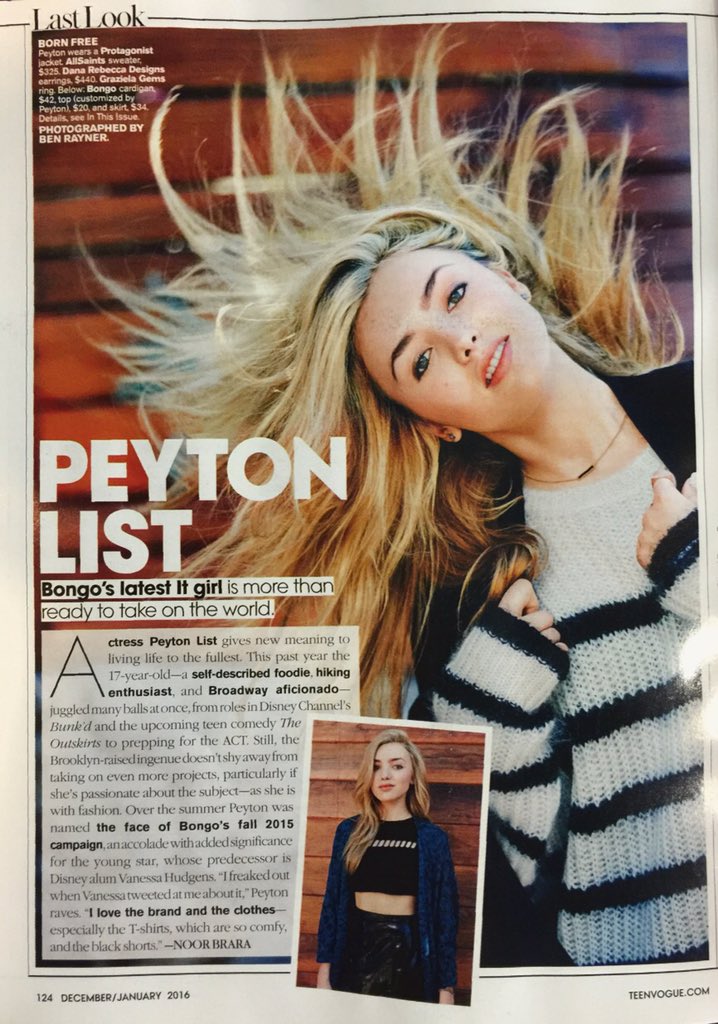 PeytonList's tweet photo. Now watch me whip... Thanks @TeenVogue for including me in your latest issue https://t.co/3XUvIYmrtz