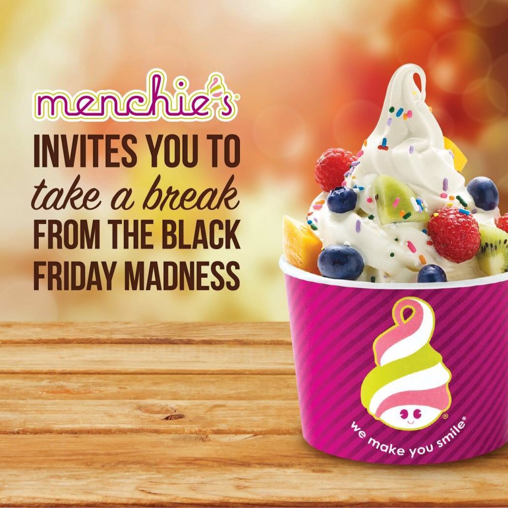 MenchiesGilbert's tweet photo. #BlackFriday #Special: $5 Fill-Your-Cup all day long! #Menchies #Frozo #Dessert https://t.co/4HjLGAP25d