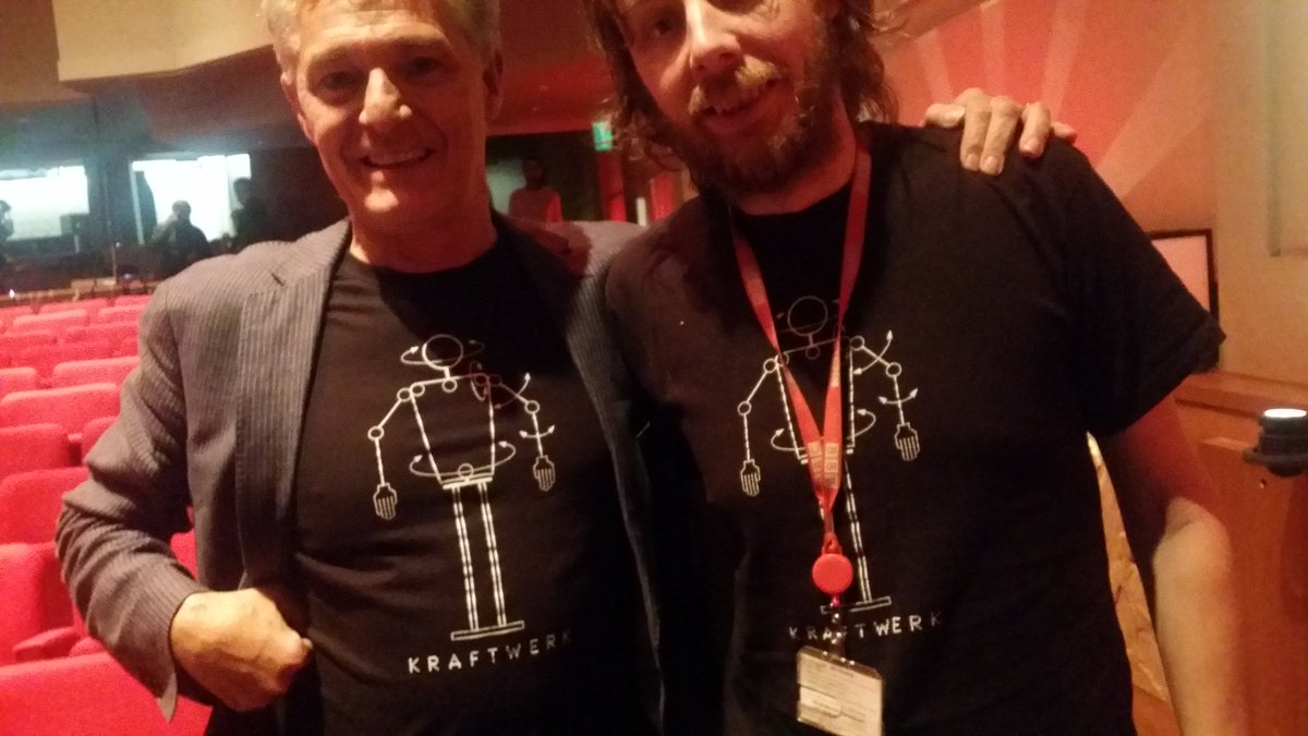 uksimon's tweet photo. Who would believe it: at #BBCBeat on @BBC6Music #tshirtday you wait for @kraftwerk T and then 2 arrive together... https://t.co/ApArltlvov