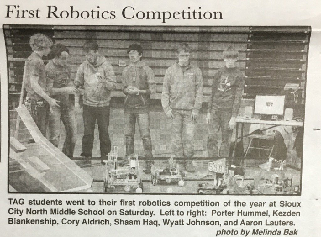 WestSiouxTAG's tweet photo. Way to go RoboFalcons! @Porter_Hummel1 @Kezden_Lee @CoryAldrich1 @shaam3139 @wyattj56 #AaronL https://t.co/QzMfVYphZF