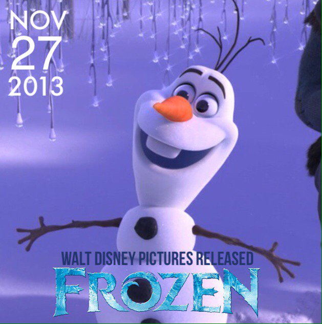 OlafSnowman's tweet photo. Happy 2 years of warm hugs! #Frozen https://t.co/ucWKuEaIHS