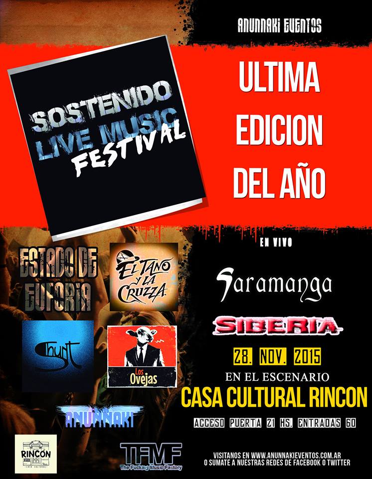 Saramangaa's tweet photo. Mañana SABADO @Saramangaa @ElTanoyLaCruzza @LasOvejas En CC RINCON Desde las 22hs! Gran noche!  #sotenidolivemusic https://t.co/XJZgdlsOgT