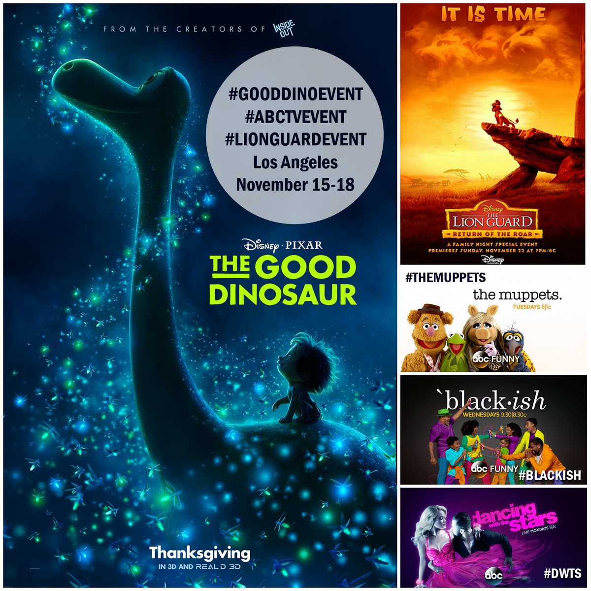 GiveawayBandit's tweet photo. Disney Press Event #GoodDinoEvent #ABCTVEvent #LionGuardEvent #DWTS #blackish #TheMuppets https://t.co/KpxztprMLx https://t.co/kNlGFnGNjk