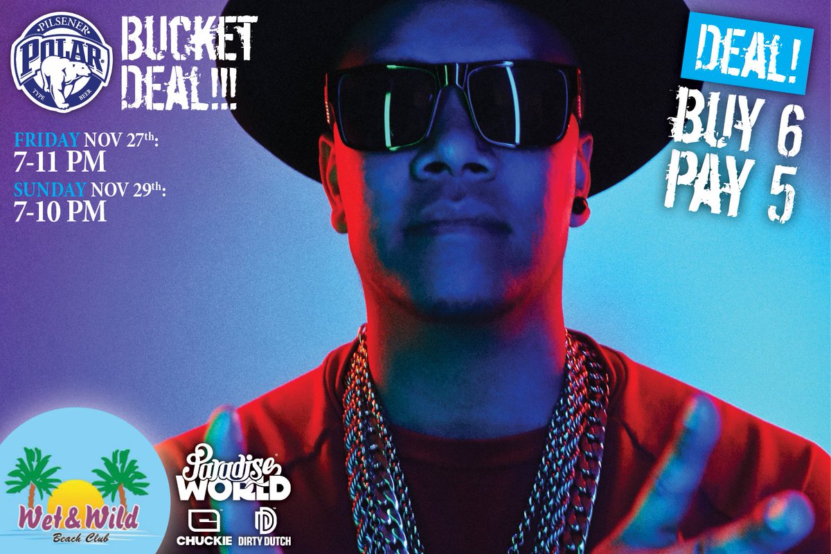 Polar_Curacao's tweet photo. Stand a chance to win an entrance ticket for Paradise World with DJ Chuckie! Get your #polar bucket @Wet&amp;Wild! https://t.co/dd7irZOr9f