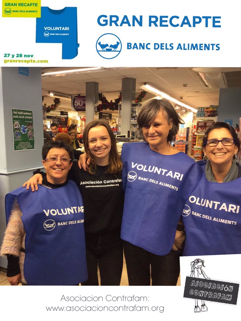 AsoContrafam's tweet photo. La Asociación Contrafam colabora el 27 y 28 de noviembre en la campaña Gran recapte del Banco de alimentos. https://t.co/Jmmb62uHUw
