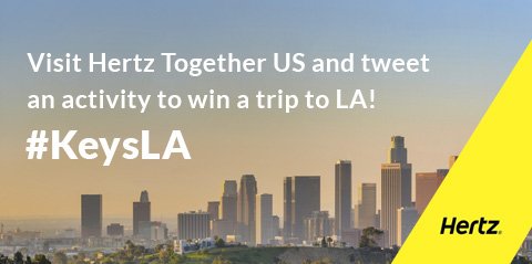 HertzUK's tweet photo. You could be in LA! Just share your favourite Hertz Together US activity with #KeysLA! https://t.co/AUBH94iiU0 https://t.co/hRJfhCtC0P