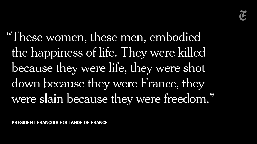 nytimes's tweet photo. In a service tinged with solemnity and defiance, Paris mourns the 130 victims of attacks  https://t.co/sa2ZizkVes https://t.co/Ns0ezLkv0n
