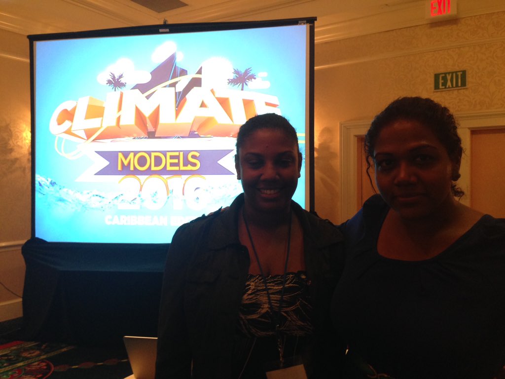 egawthrop's tweet photo. Brainchild of @By_Rebecca & @fiondella heads to tropics! #climatemodels -> #caribbeanclimatemodels launch @ #CariCOF https://t.co/sO6faxV6eT