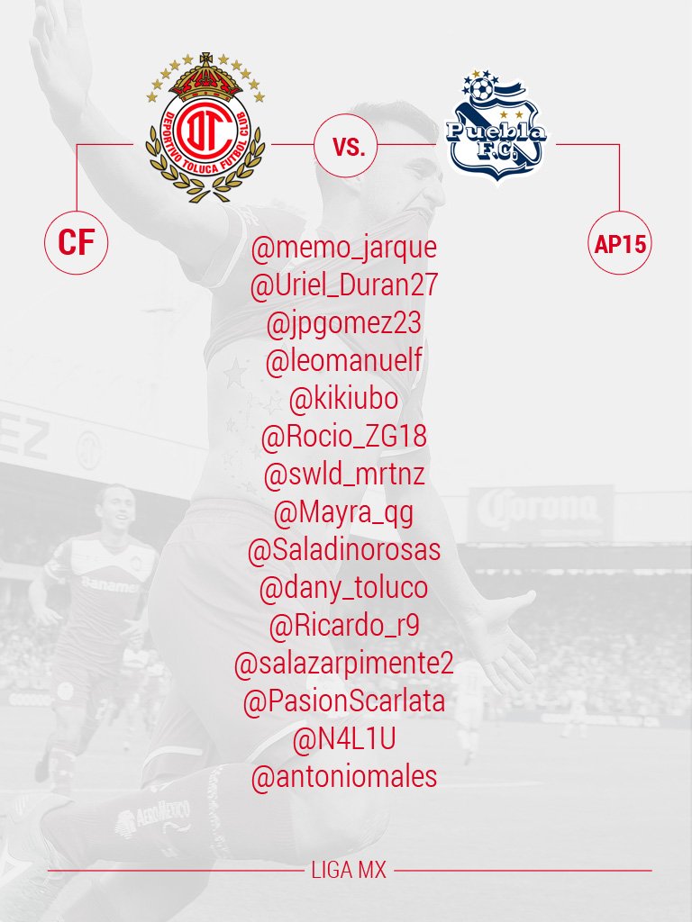 TolucaFC's tweet photo. ¡Felicidades a los 15 #DiablosTwitteros! que ganaron los pases dobles para el partido del domingo ante @PueblaFC https://t.co/DP7VKUFr4W