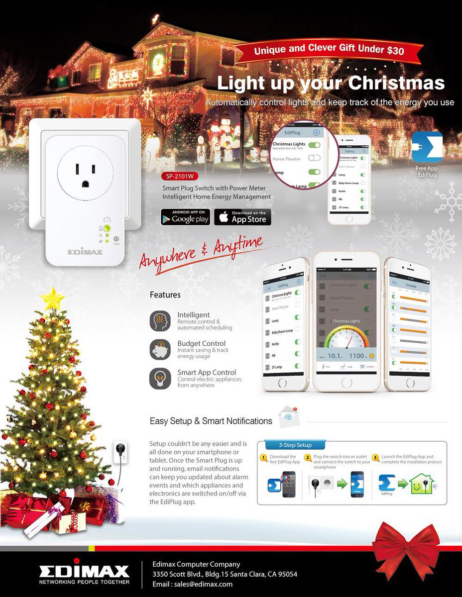MoonblinkCom's tweet photo. Edimax SP-2101W: Smart Holiday Lights https://t.co/7ixXAJK87o https://t.co/wo887LRO3N
