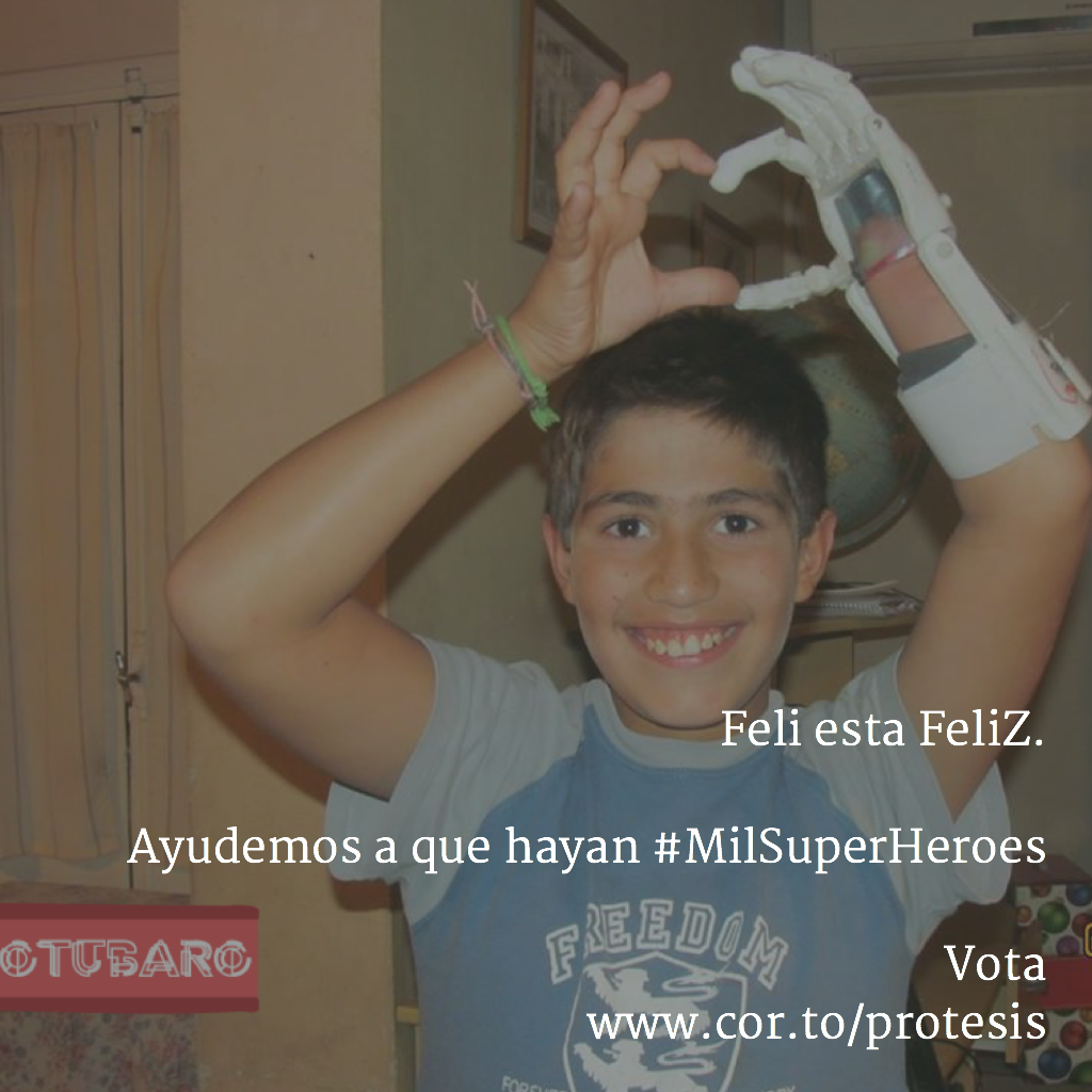 ¡ULTIMAS HORAS!

Feli esta FeliZ.

Ayudemos a que hayan #MilSuperHeroes

Vota, ultimo dia!
cor.to/protesis