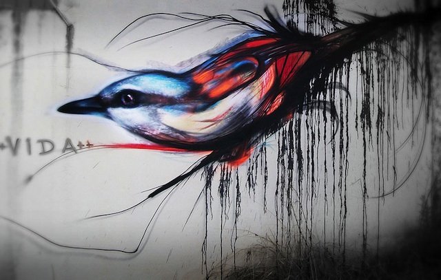 SufferingArt's tweet photo. *With paint materials properly thrown away, the hooded artist stepped back to admire her work, splayed across a -- https://t.co/IM9elpAZHB