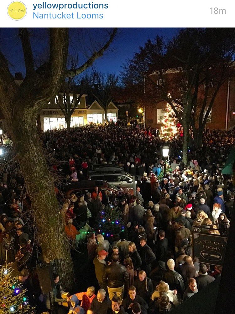 Amazing shot of the tree lighting on Main Street from our friends at <a href="/Yellow_Prods/">YellowProductions</a> ... Whatta View! #Nantucket