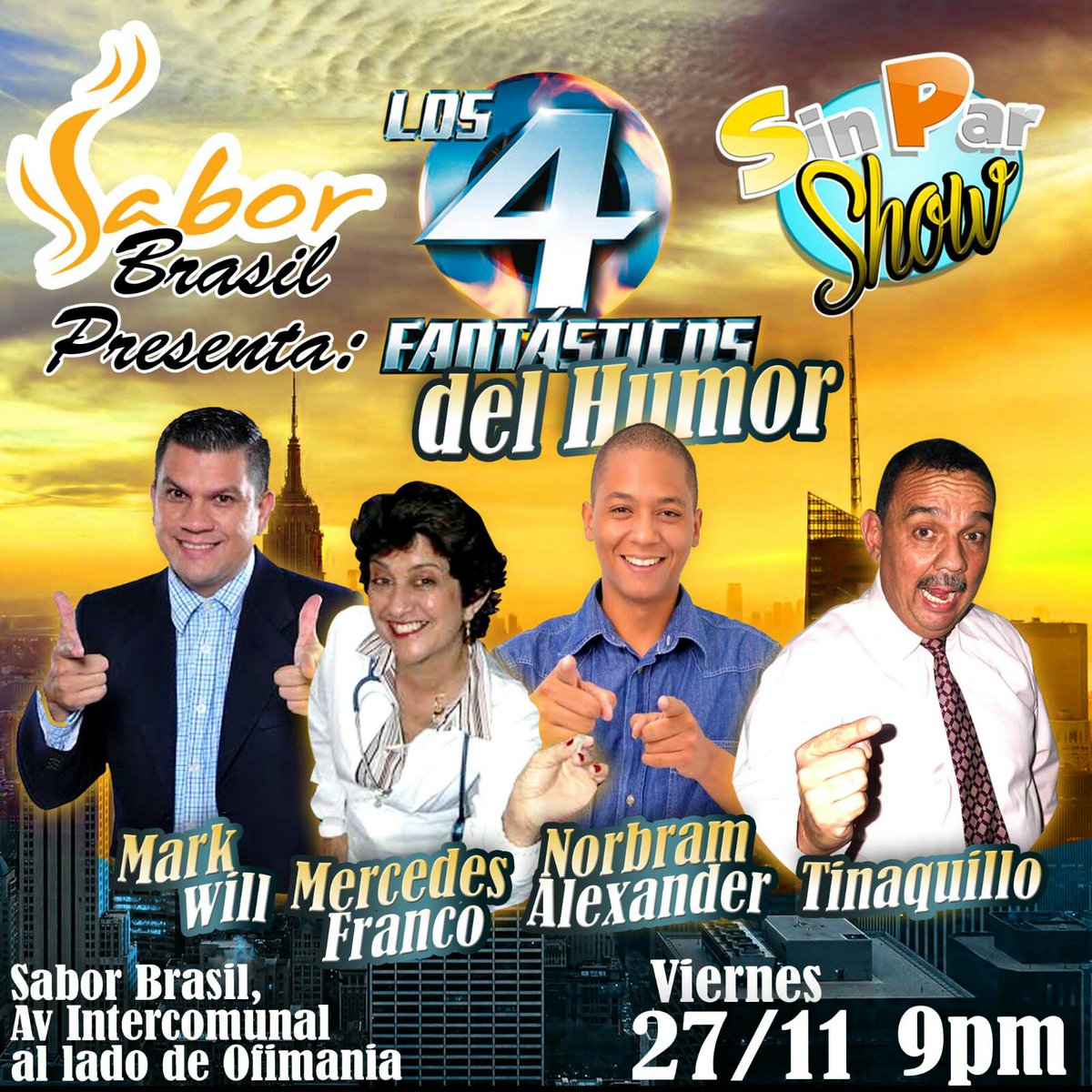 noralex1's tweet photo. Hoy los esperamos #Maracay 8:00 pm
Estaré con estos Grandes #LoMasNegroDeLaComedia https://t.co/g9FubJbiml