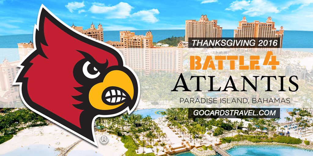 Just announced by ESPN: The Cards are headed to @AtlantisResort for the 2016 #Battle4Atlantis Tournament!