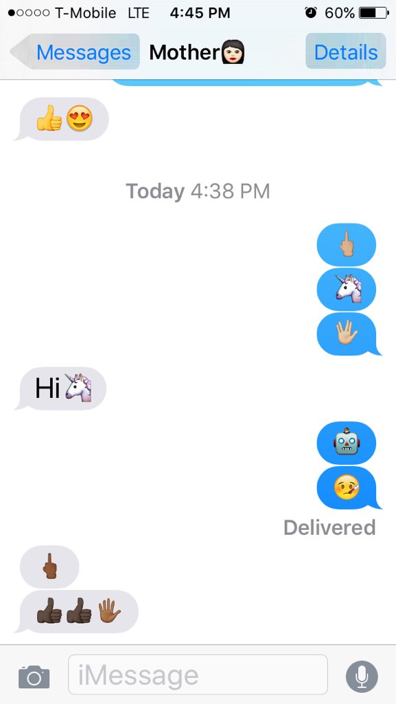 MitchellzEvans's tweet photo. Showing my mom the new emojis...
"I made them your color," she says.... https://t.co/eA46JZxxaT