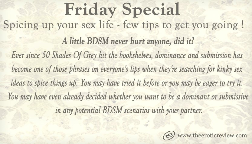 TheEroticReview's tweet image. #FridaySpecial – Tips for Kinky Weekend 

#SpicingUp your #SexLife - few #Tips to get you going !