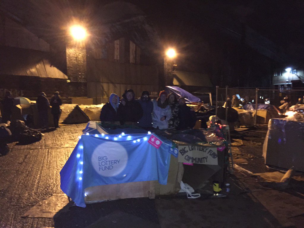 LBrewster77's tweet photo. #stbasilssleepout not too shabby shelter given the rain @StBasilsCharity https://t.co/DYavLY2m73
