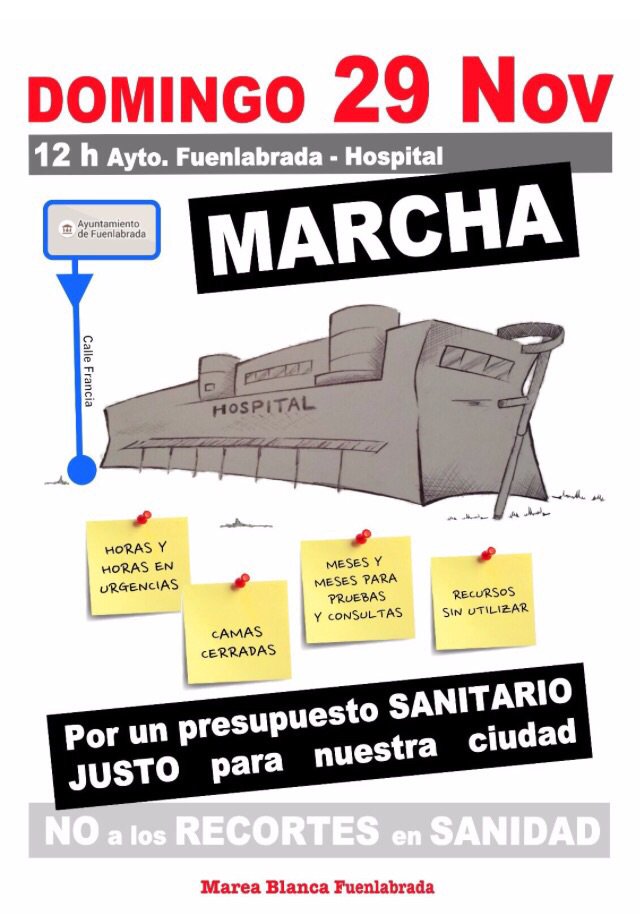<a href="/HospitaldeMstol/">Hospital de Móstoles</a> Marea Blanca de Fuenlabrada. Por un presupuesto JUSTO