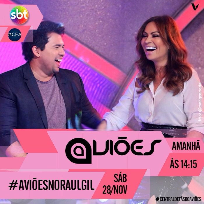SolangeAlmeida's tweet photo. Amanhã (28) é dia de curtir #AviõesNoRaulGil. Começa às 14:15h, não vai perder, hein!? 😉 #CentralDeFãsDoAviões https://t.co/uuvnT0pEq4